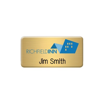 New York Standard Metal Name Badge (Standard Size 1-1/2" x 3")