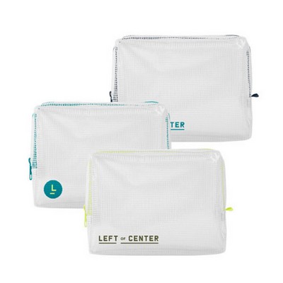 Grid Vinyl Square Kit Pouch- Left of Center