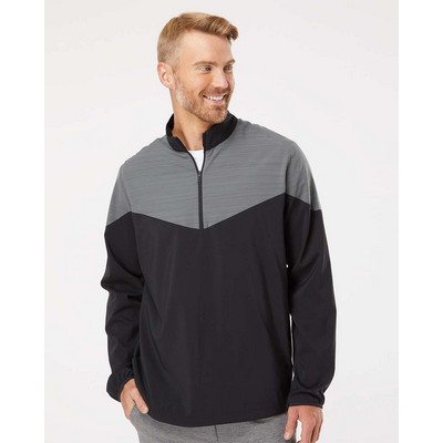 Adidas® Heather Chevron Quarter Zip Wind Pullover