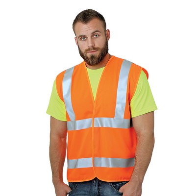 BAYSIDE Unisex USA Made Class 2 ANSI High Vis Economy Safety Vest