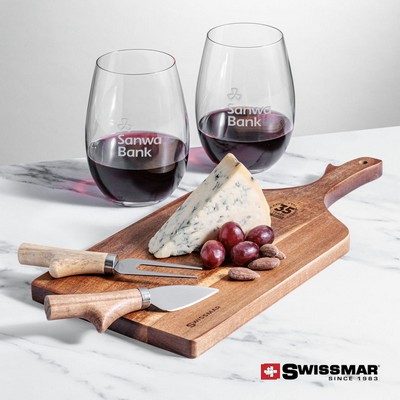 Swissmar® Paddle Board & 2 Laurent Stemless Wine