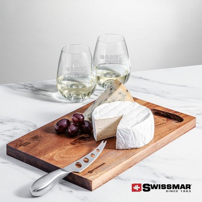 Swissmar® Acacia Board & 2 Edderton Stemless Wine