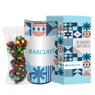 Promo Revolution - 20 Oz. Straight Tumbler W/ Plastic Liner Holiday Greetings Gift Set