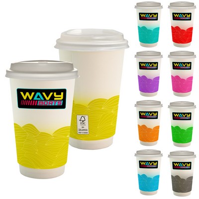 16 oz. Full Color Turbulent Waves Paper Cup With Lid