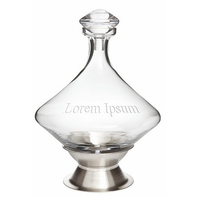 Orbital Glass Decanter w/Silver Plated Base