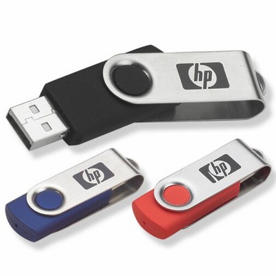 128 MB Swivel USB Flash Drive w/Key Chain