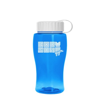 18 Oz. Poly Pure Junior Sports Bottle w/Tethered Lid