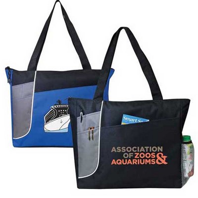 Highlight Full Gusseted Zippered Tote Bag