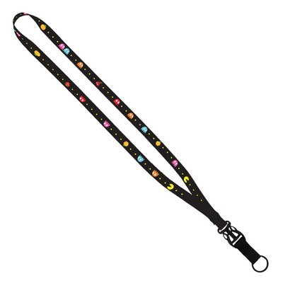 5/8" Tubular Polyester Dye Sublimated Lanyard W/ Slide Buckle Release & Split Ring