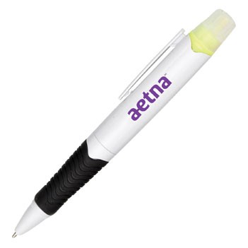 Pen & Highlighter Combo (White Barrel)