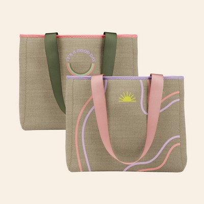 Medium Burlap Neoprene All Day Tote