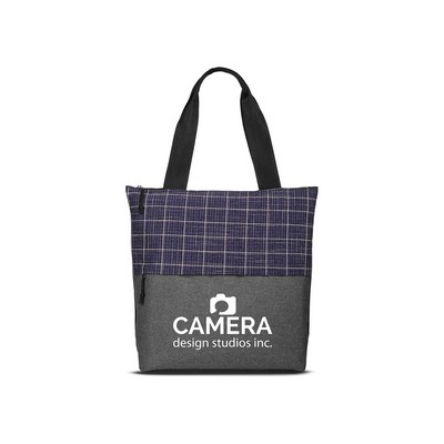 Prime Line Flannel Check Accent Tote Bag