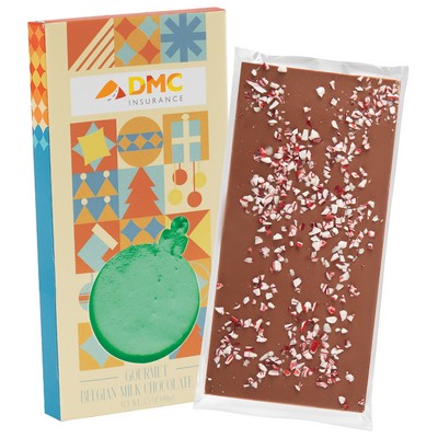 3.5 Oz. Belgian Chocolate in Ornament Window Box - Peppermint Bar