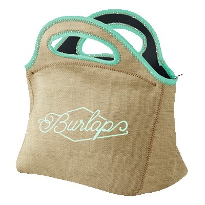 Burlap Neoprene Gran Klutch Lunch Bag