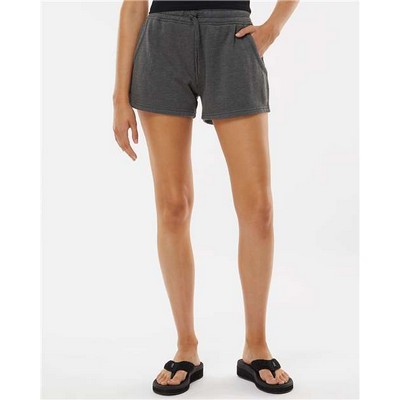 Independent Trading Co. Women's Lightweight California Wave Wash Fleece Shorts