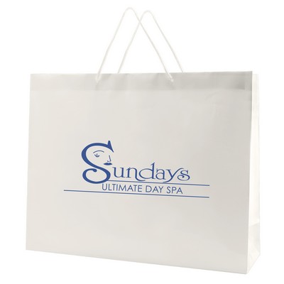 White Gloss Laminated Eurotote Bag (20"x6"x16")