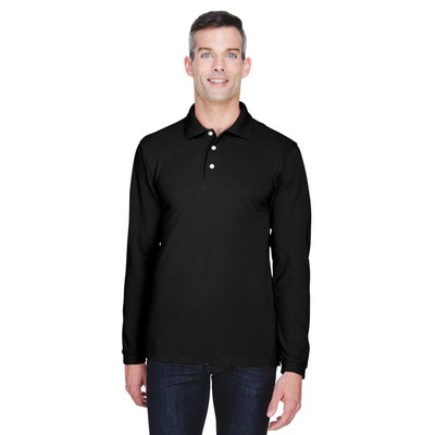 Harriton Men's Easy Blend™ Long-Sleeve Polo