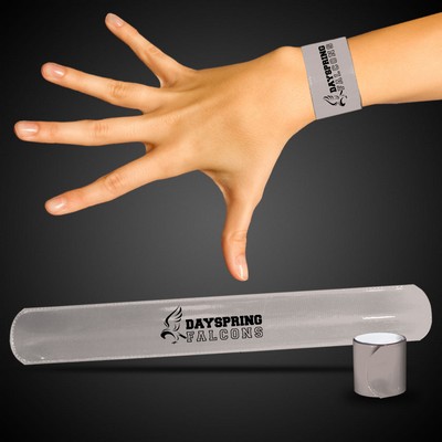 8 3/4" Pad Printed Silver Slap Bracelet