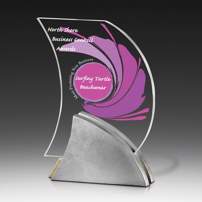 Acrylic Award Silver Contour 7"