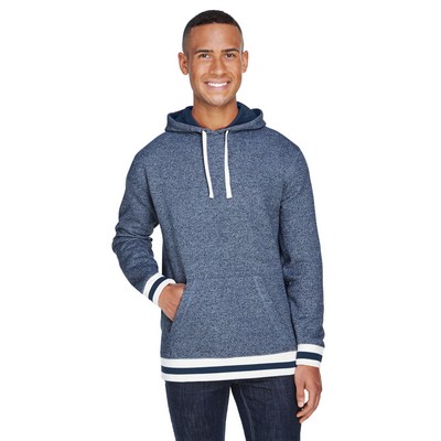 J AMERICA Adult Peppered Fleece Lapover Hooded Sweatshirt