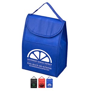 "ARCTIC CHILL" Tall Insulated Cooler Lunch Tote with Hook & Loop Closure