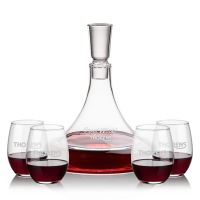 Ashby Decanter & 4 Stanford Stemless Wine