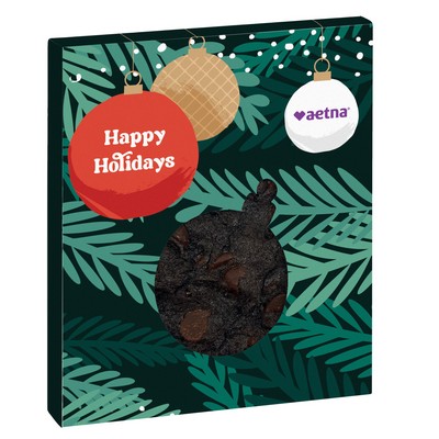 Holiday Ornament Window Box with Gourmet Cookie - Double Chocolate Chunk