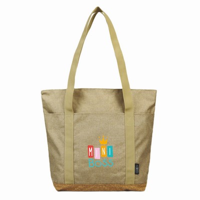 Sustainable Cork & RPET Tote With Zipper