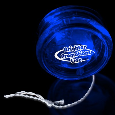 2" Pad Printed Light-Up Clear Yo-Yo w/Blue LED