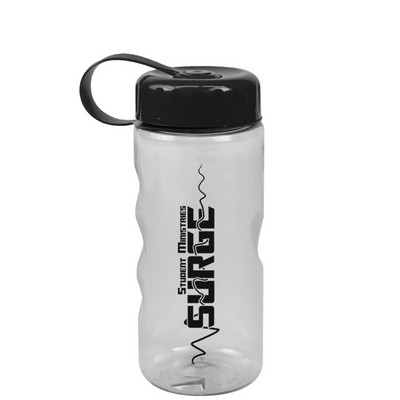 22 Oz. Mini Mountain Transparent Sports Bottle w/Tethered Lid