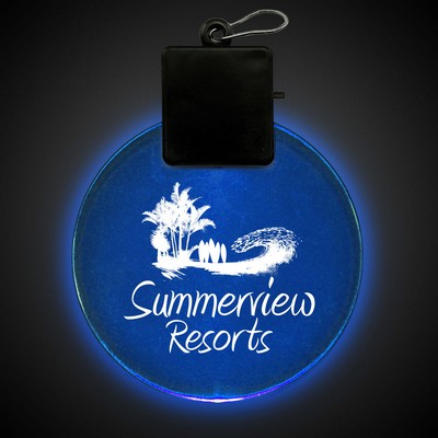 2 1/2" Pad Printed Blue Light-Up Medallion