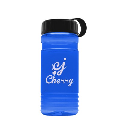 20 Oz. Transparent Sports Bottle - Tethered Lid