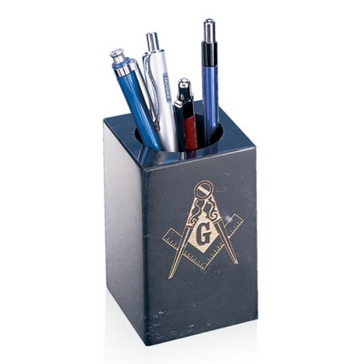 Pencil Holder - Black Marble 2½"x4"