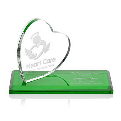 Northam Heart Award - Starfire/Green 3"x7"