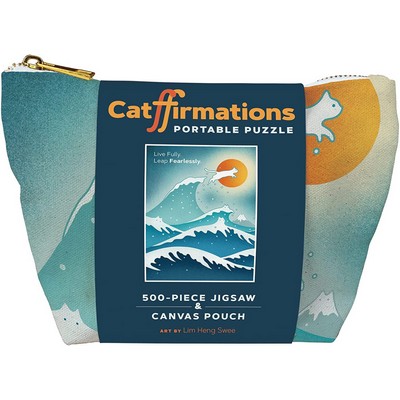 Catffirmations Portable Puzzle (500-Piece Jigsaw & Canvas Pouch)