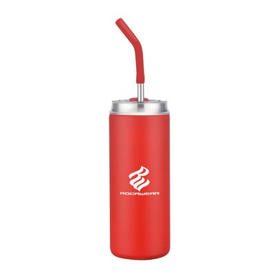 Wynn Tumbler SS Straw w/Silcone Tip 20oz - Red