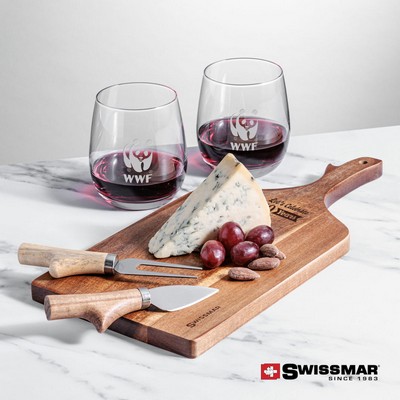 Swissmar® Paddle Board & 2 Crestview Stemless Wine