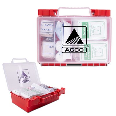 86pc OSHA Compliant First Aid Kit in Clear Hard Case - (Factory Direct - 10-12 Weeks Ocean)