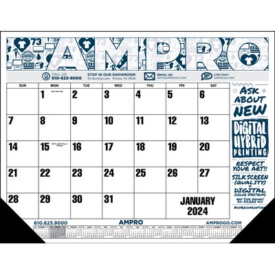 Standard 2 Color Desk Pad Calendar w/Right Side Imprint