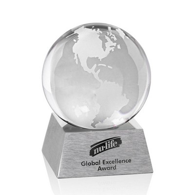 Globe on Aluminum Base - 4" Diam