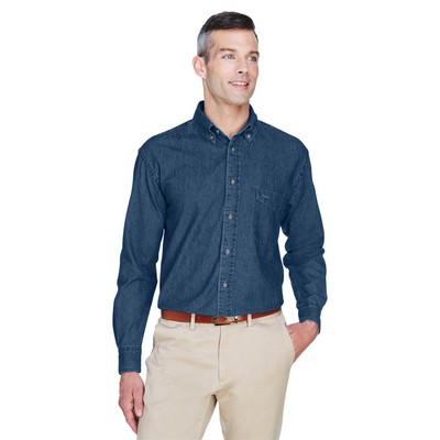 Harriton Men's Long-Sleeve Denim Shirt