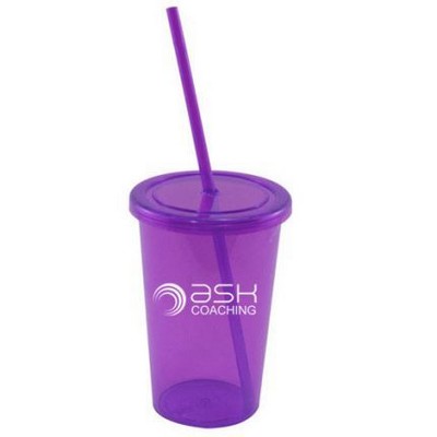 16 Oz. Acrylic Cup w/Straw