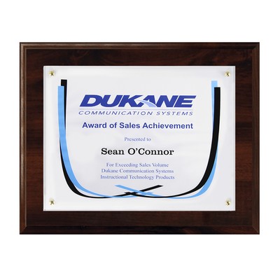 Certificate/Overlay Walnut Finish Plaque for 8" x 6" Insert with Mailer Box