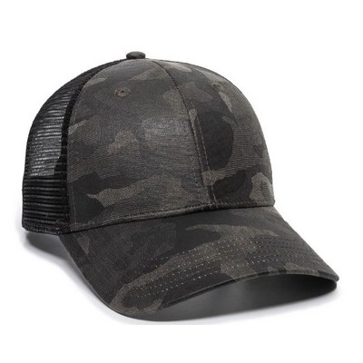 Etched Camo Weathered Meshback Cap