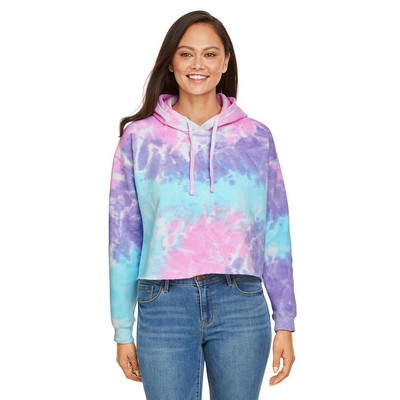 Tie-Dye Ladies' Cropped Hooded Sweatshirt