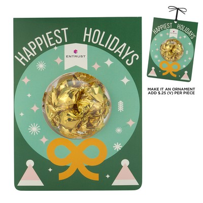 Holiday Billboard Candy Card - Gold Foil Wrapped Truffles