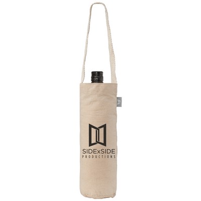 Single-Bottle Wine Tote Bag - 6 oz Recycled Cotton Blend