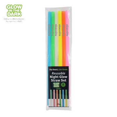 Nite Glow Reusable Straw - 6 Pack