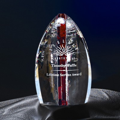 9" Solitude Crystal Award w/Red Accent