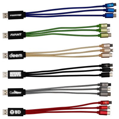 Metallic Light Up Logo Cable with Type C USB